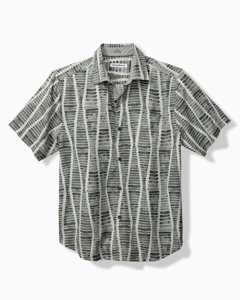 Tommy Bahama | Big & Tall Boardwalk Blues Silk Camp Shirt / Carbon Grey