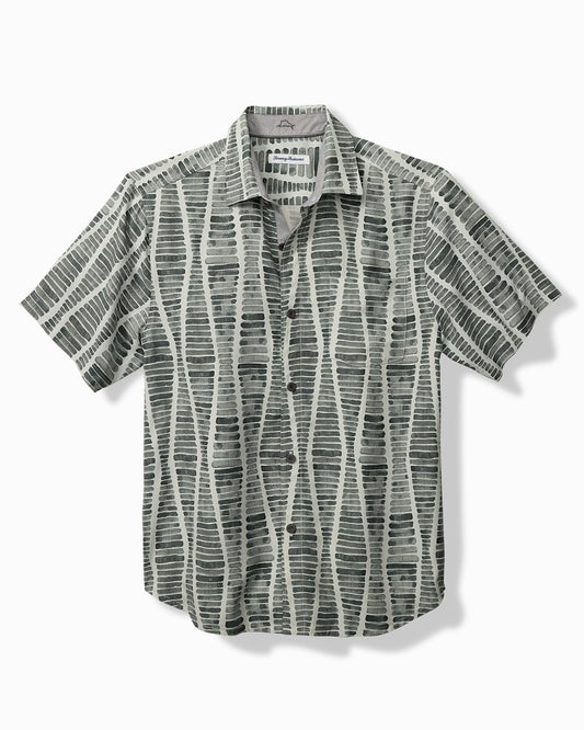 Tommy Bahama | Big & Tall Boardwalk Blues Silk Camp Shirt / Carbon Grey