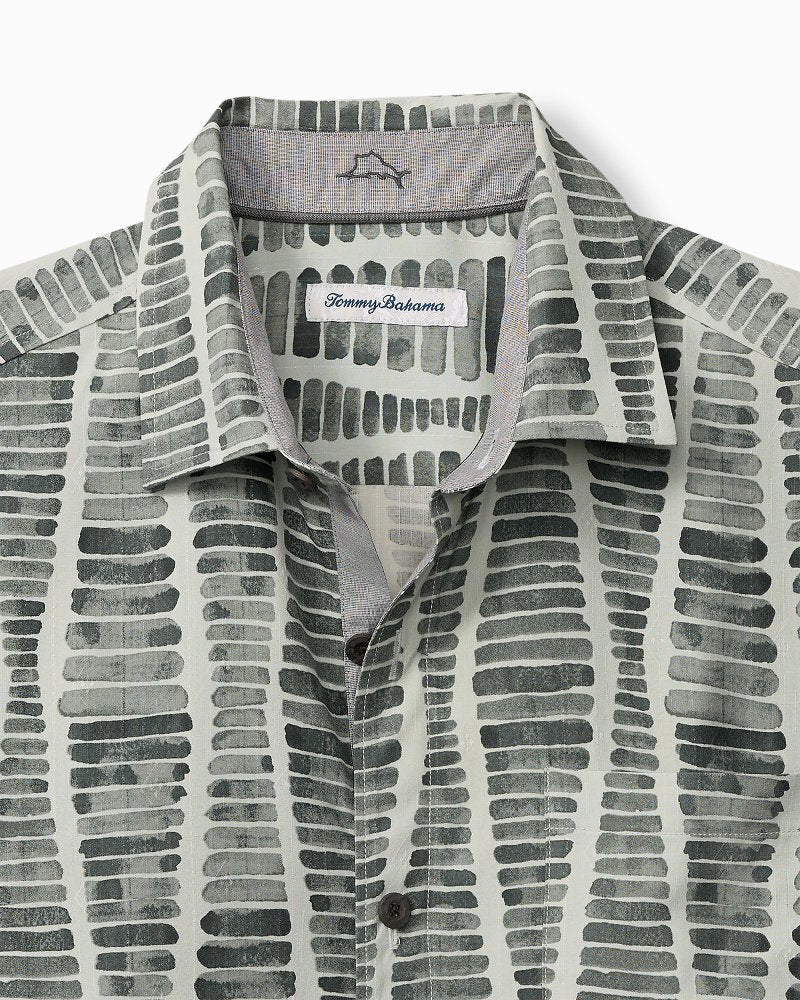 Tommy Bahama | Big & Tall Boardwalk Blues Silk Camp Shirt / Carbon Grey