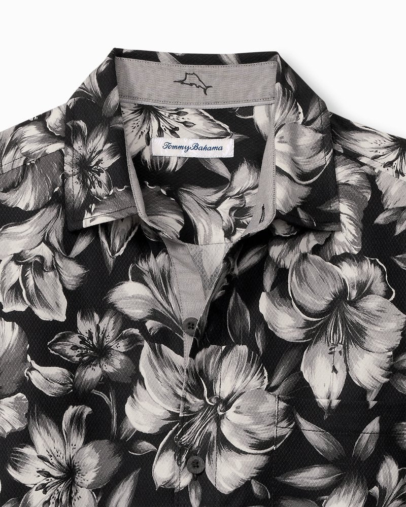 Tommy Bahama | Big & Tall Hibiscus Hideaway Silk Camp Shirt / Black