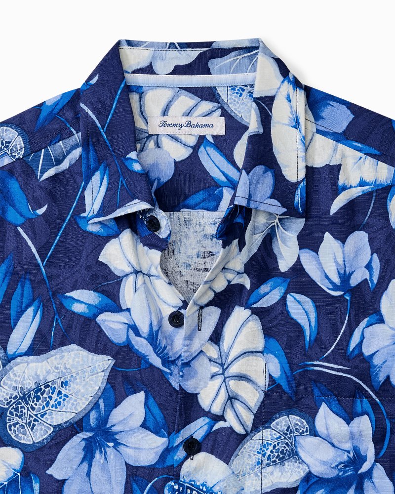 Tommy Bahama | Big & Tall Azure Escape Silk Camp Shirt / Royal Indigo