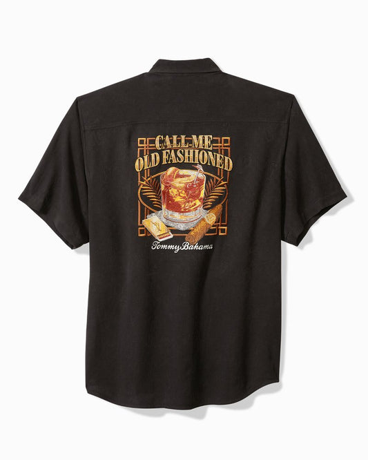 Tommy Bahama | Big & Tall Call Me Old Fashioned Silk Camp Shirt / Black