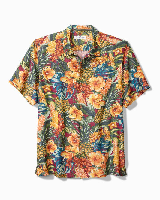 Tommy Bahama | Big & Tall Coconut Point Sunset Canopy IslandZone® Camp Shirt / Dark Sangria