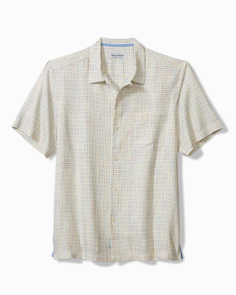 Tommy Bahama | Big & Tall Coconut Point Prismatic Check IslandZone® Camp Shirt / Froth