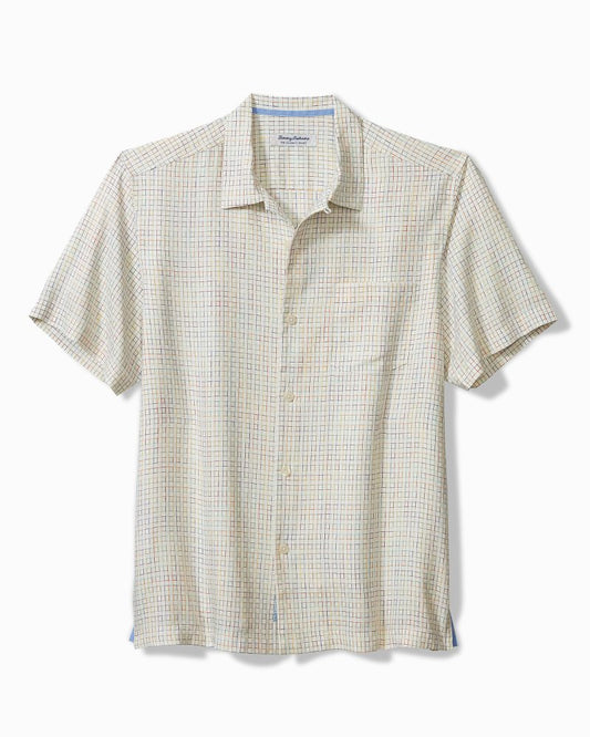 Tommy Bahama | Big & Tall Coconut Point Prismatic Check IslandZone® Camp Shirt / Froth