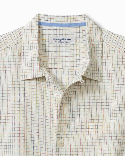 Tommy Bahama | Big & Tall Coconut Point Prismatic Check IslandZone® Camp Shirt / Froth