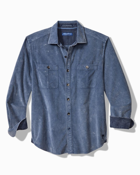 Tommy Bahama | Big & Tall Coastline Cord Stretch Sun Fade Double-Pocket Shirt / Bering Blue