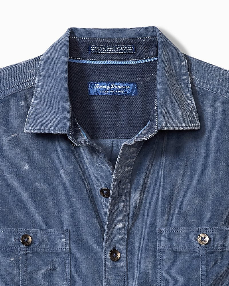 Tommy Bahama | Big & Tall Coastline Cord Stretch Sun Fade Double-Pocket Shirt / Bering Blue