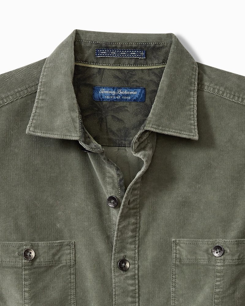 Tommy Bahama | Big & Tall Coastline Cord Stretch Sun Fade Double-Pocket Shirt / Dark Fern