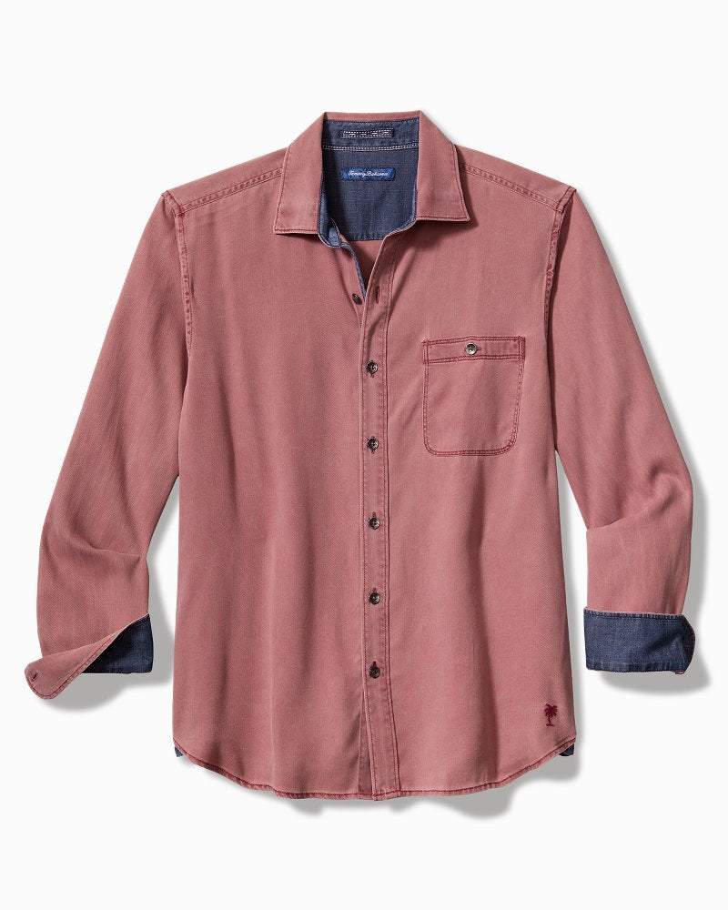 Tommy Bahama | Big & Tall Ocean Wash Twill Long-Sleeve Shirt / Ruby Wine