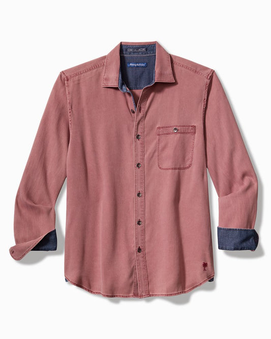 Tommy Bahama | Big & Tall Ocean Wash Twill Long-Sleeve Shirt / Ruby Wine