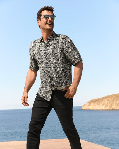 Tommy Bahama | Big & Tall Veracruz Cay Palm Cascade Short-Sleeve Shirt / Black
