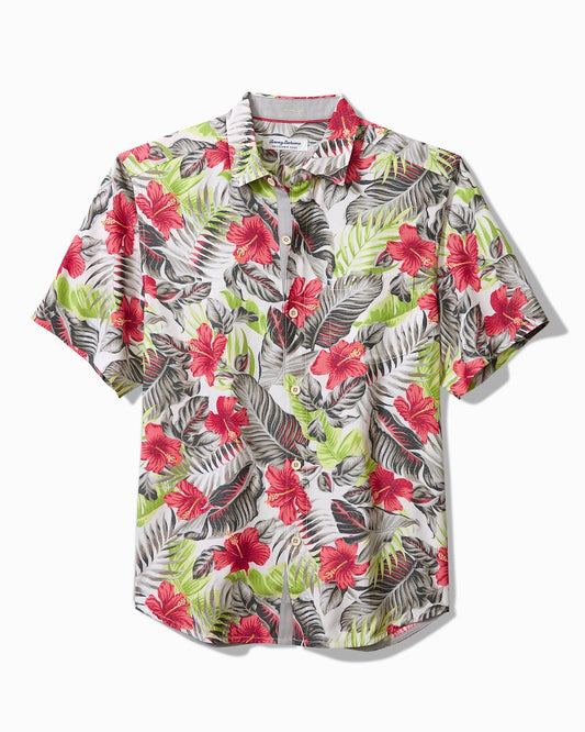 Tommy Bahama | Big & Tall Coconut Point Hibiscus Shores IslandZone® Camp Shirt / Summer Grey
