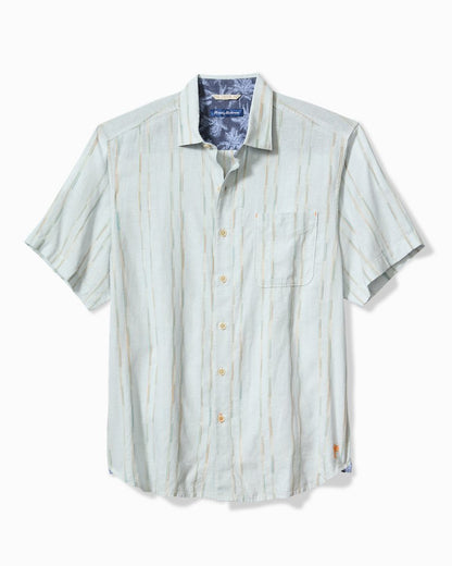 Tommy Bahama | Big & Tall Sonora Stripe Linen-Blend Short-Sleeve Shirt / Dew Drop
