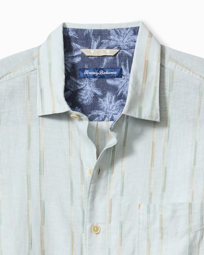 Tommy Bahama | Big & Tall Sonora Stripe Linen-Blend Short-Sleeve Shirt / Dew Drop