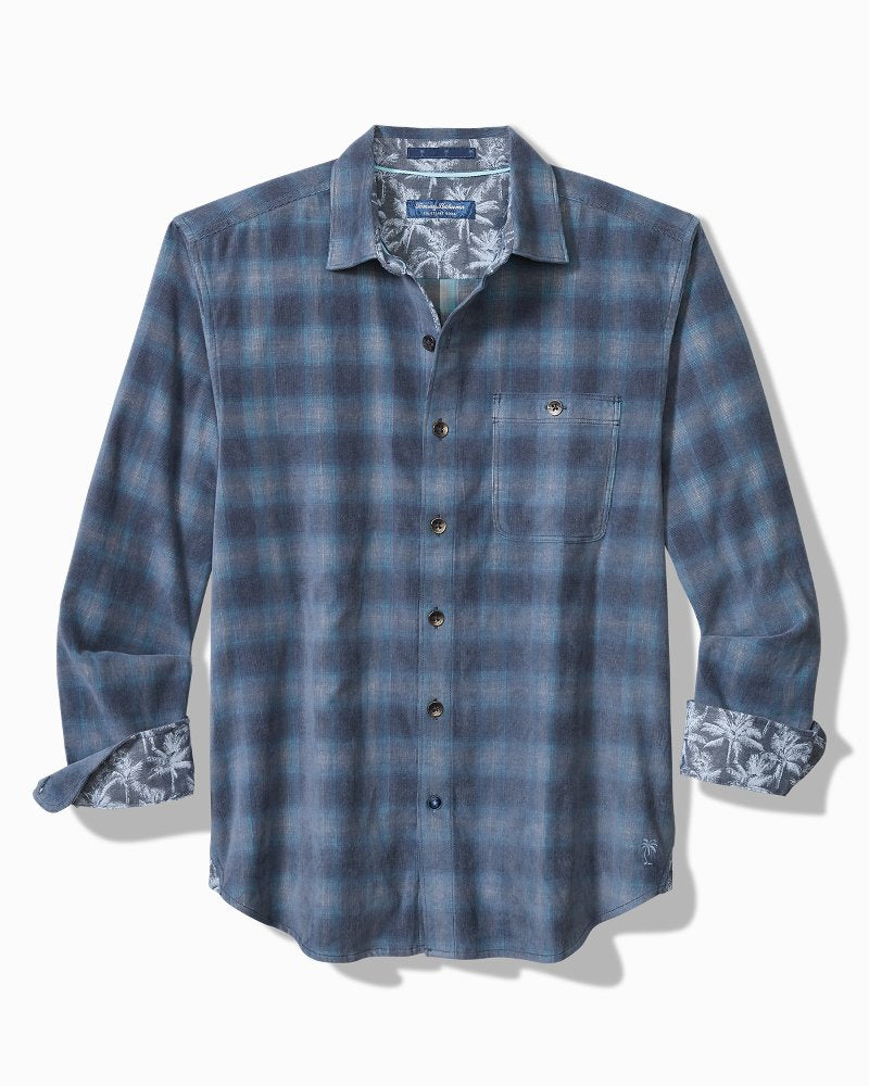Tommy Bahama | Big & Tall Coastline Cord Stretch Ombré Check Shirt / Dockside Blue