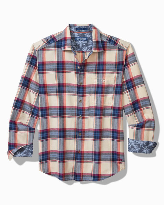 Tommy Bahama | Big & Tall Canyon Beach Window Pane Stretch Flannel Shirt / Bleached Sand
