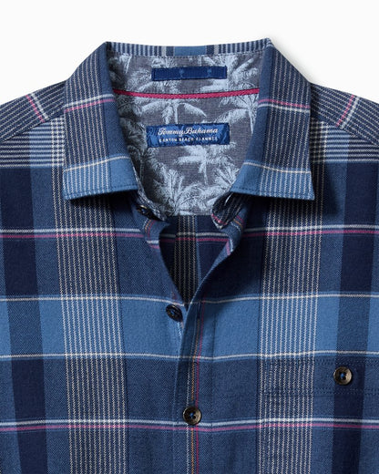 Tommy Bahama | Big & Tall Canyon Beach Pebble Cay Plaid Stretch Flannel Shirt / Dockside Blue