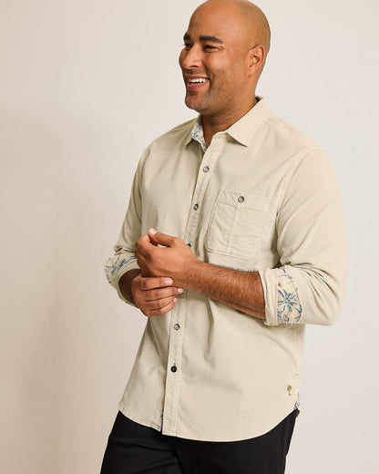 Tommy Bahama | Big & Tall Coastline Cord Stretch Sun Fade Shirt / Warm Mist