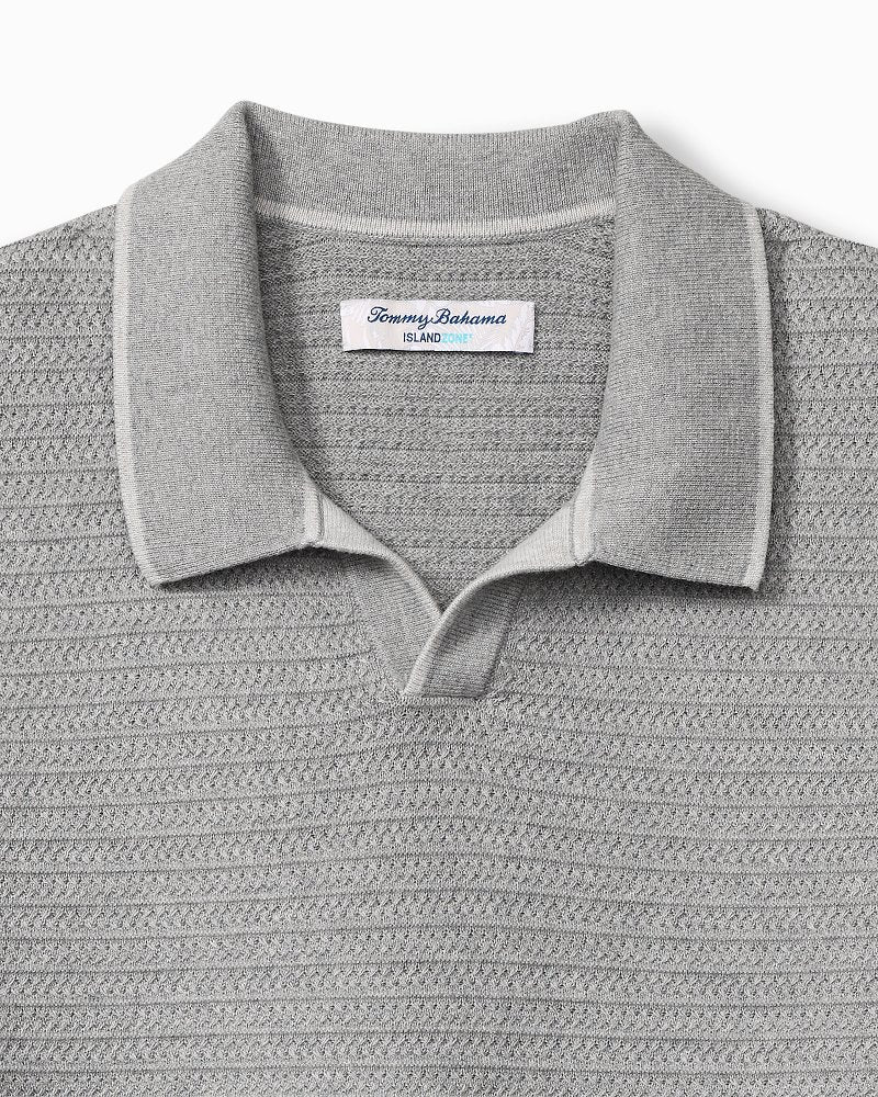 Tommy Bahama | Big & Tall Coolside Harbor IslandZone® Sweater Polo / Grey Heather