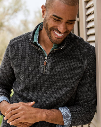 Tommy Bahama | Big & Tall Sunbreak Half-Zip Sweater / Black