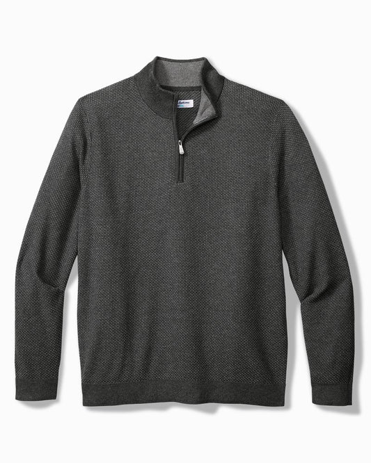 Tommy Bahama | Big & Tall Coolside Legend Half-Zip IslandZone® Sweater / Grey Mist