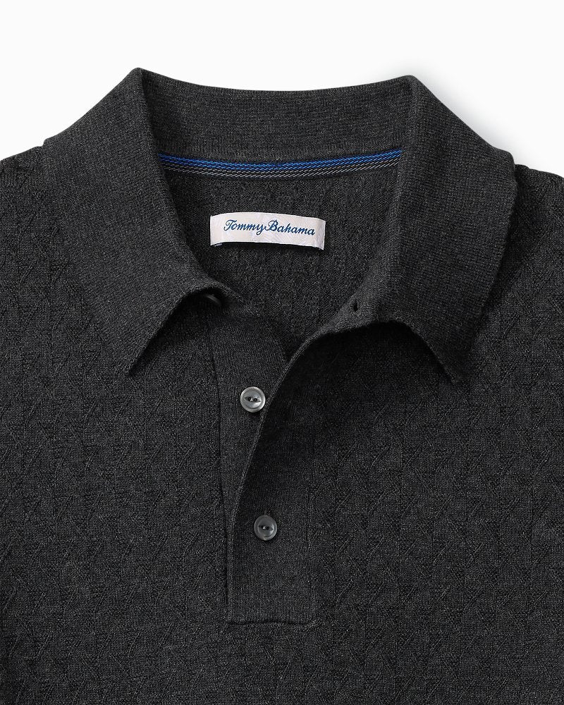 Tommy Bahama | Big & Tall Capital Cable Sweater Polo / Black