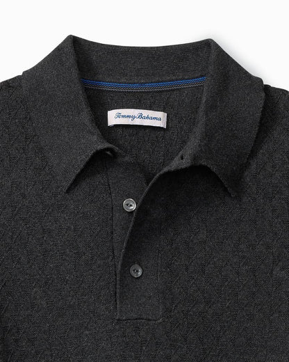 Tommy Bahama | Big & Tall Capital Cable Sweater Polo / Black
