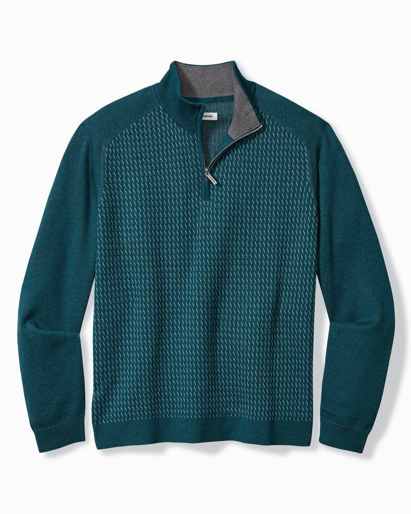 Tommy Bahama | Big & Tall Coastal Shores Half-Zip Sweater / Seaway