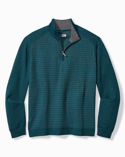 Tommy Bahama | Big & Tall Coastal Shores Half-Zip Sweater / Seaway