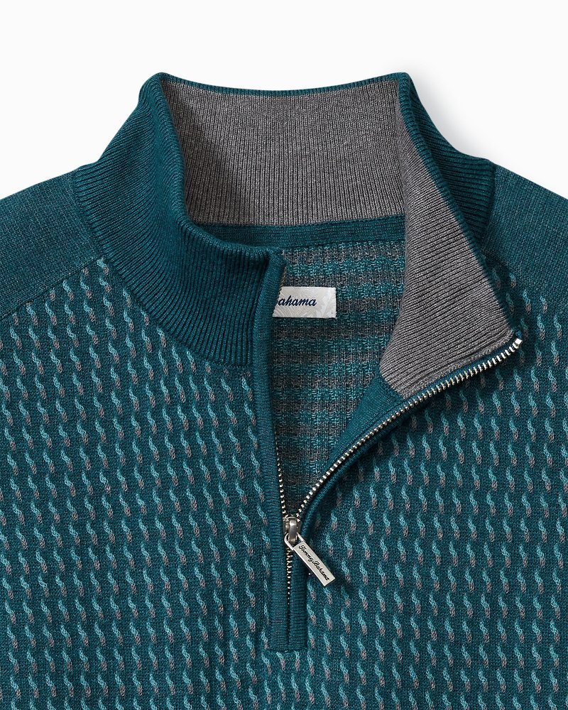 Tommy Bahama | Big & Tall Coastal Shores Half-Zip Sweater / Seaway