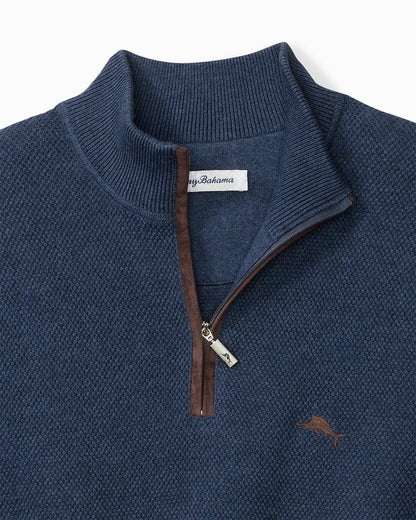 Tommy Bahama | Big & Tall Marlin Luxe Half-Zip Sweater / Dockside Blue Heather