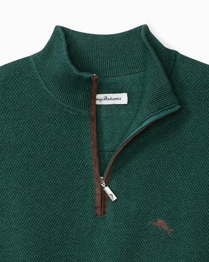 Tommy Bahama | Big & Tall Marlin Luxe Half-Zip Sweater / Seaway Heather
