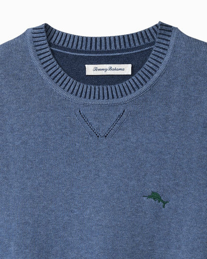 Tommy Bahama | Big & Tall Marlin Luxe Crew Sweater / Dutch Blue Hthr