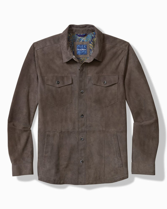 Tommy Bahama | Big & Tall Boulder Ridge Suede Shirt Jacket / Fog Grey