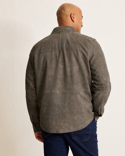 Tommy Bahama | Big & Tall Boulder Ridge Suede Shirt Jacket / Fog Grey