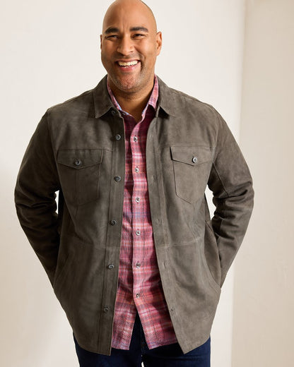 Tommy Bahama | Big & Tall Boulder Ridge Suede Shirt Jacket / Fog Grey