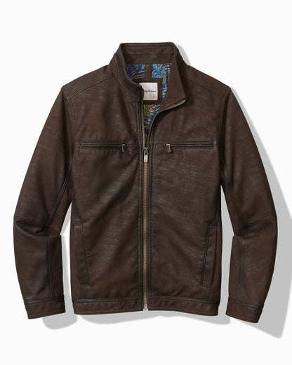Tommy Bahama | Big & Tall Highland Rocker Leather Jacket / Dark Brown