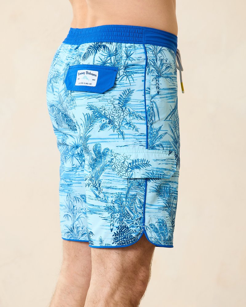 Tommy Bahama | Big & Tall Baja Bird's Eye View Boardshorts / Aqua Splash