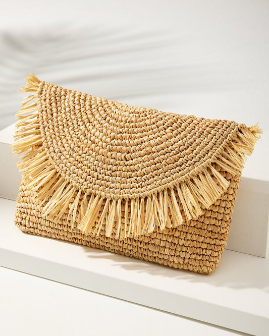 Tommy Bahama | Sunburst Raffia Clutch / Natural