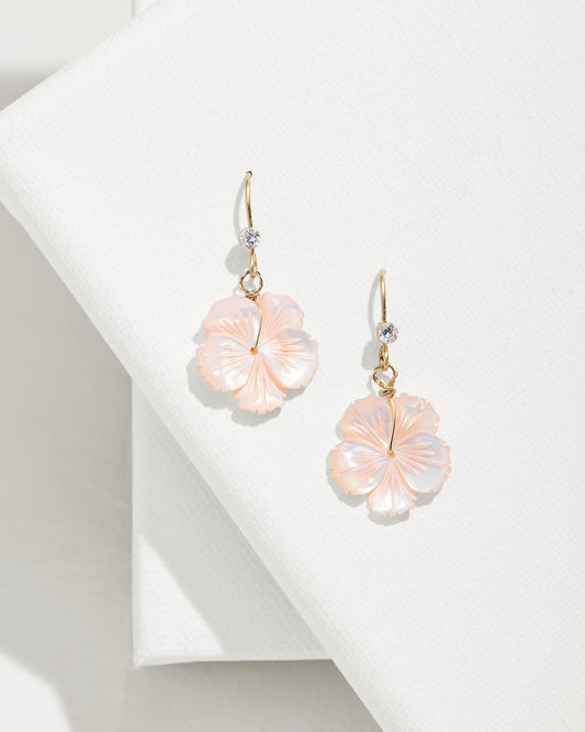Tommy Bahama | Tropical Blooms Coral Hibiscus Dangle Earrings / Pink