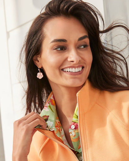 Tommy Bahama | Tropical Blooms Coral Hibiscus Dangle Earrings / Pink