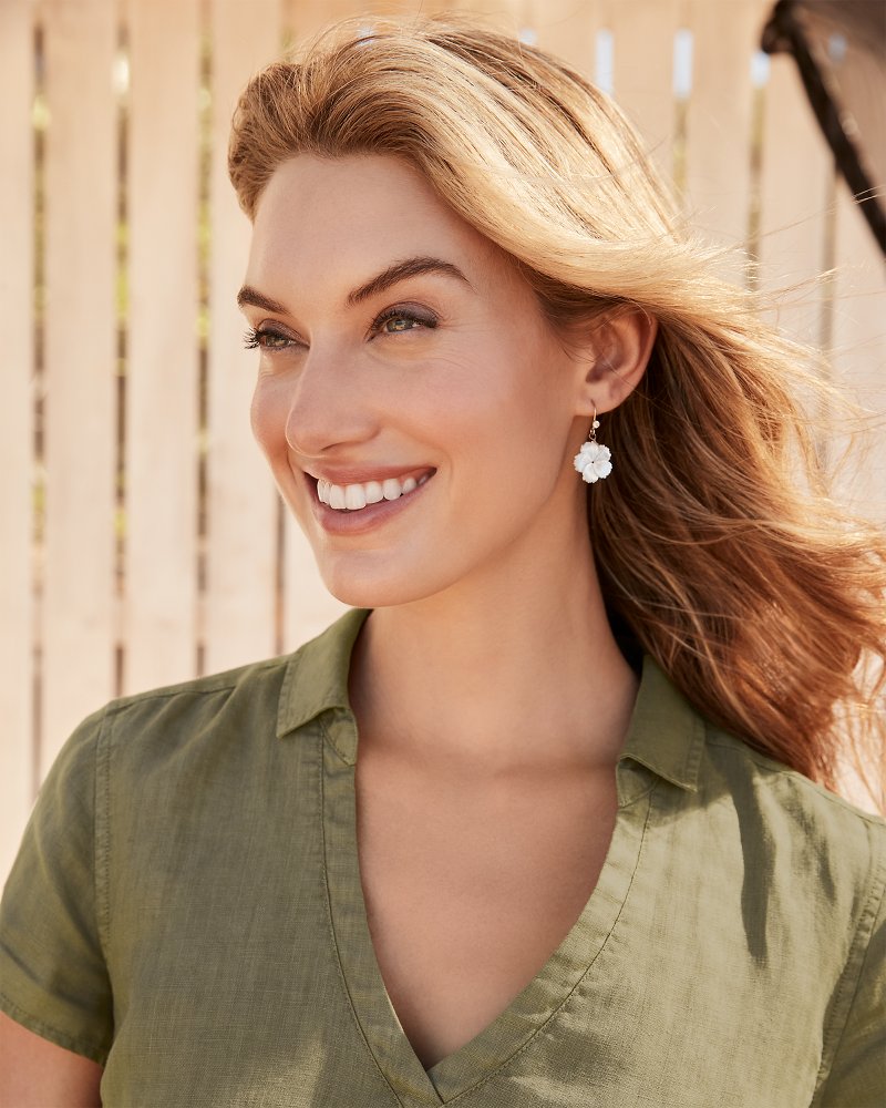Tommy Bahama | Island Essence Hibiscus Drop Earrings / Gold