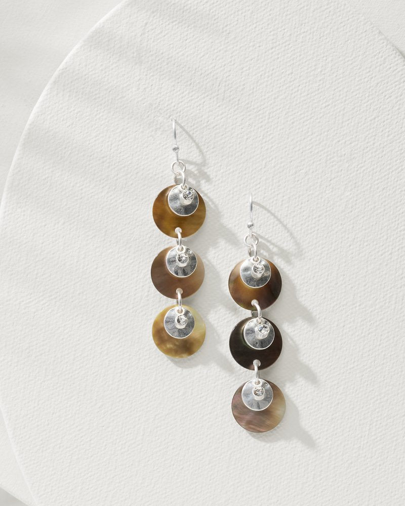 Tommy Bahama | Marco Island Grey Multi-Shell Drop Earrings / Silver