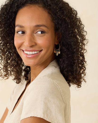 Tommy Bahama | Indigo Bay Sealife Charm Hoop Earrings / Gold