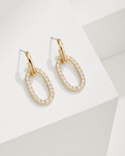 Tommy Bahama | Sanibel Island Crystal Link Drop Earrings / Gold