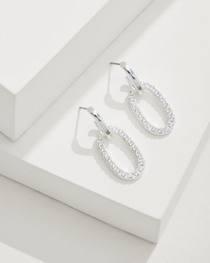 Tommy Bahama | Sanibel Island Crystal Link Drop Earrings / Silver