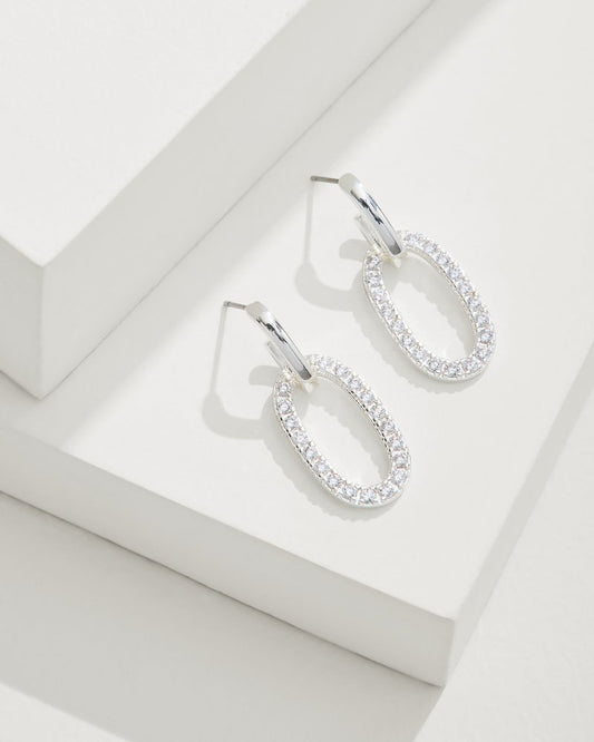 Tommy Bahama | Sanibel Island Crystal Link Drop Earrings / Silver
