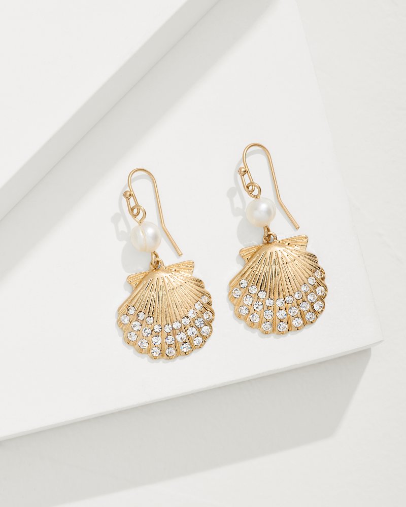 Tommy Bahama | Sanibel Island Pearl and Shell Drop Earrings / Gold