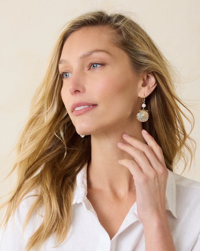 Tommy Bahama | Sanibel Island Pearl and Shell Drop Earrings / Gold